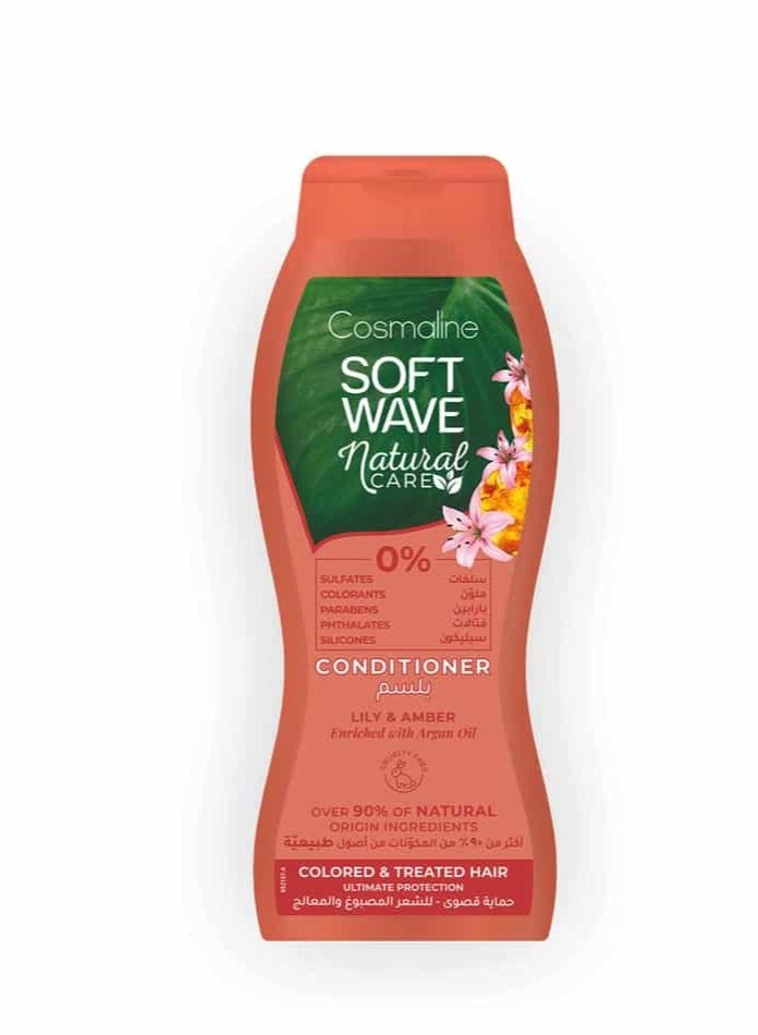 Cosmaline Soft Wave Natural Care Lily & Amber With Argan Oil Conditioner For Colored & Treated Hair 400 ML